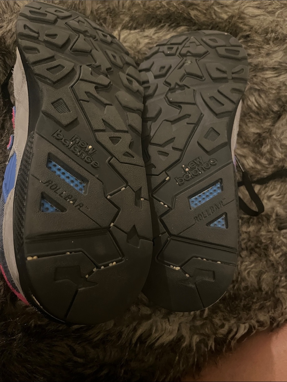 New Balance Grey Navy Sneakers with Pink N Accents - Picture 3 of 3